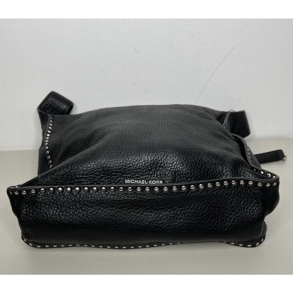 Michael Kors Handbag Astor Studded Black Leather Shoulder Bag Slouchy - Picture 8 of 16